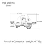 925 Sterling Silver - Australia Connector Charm