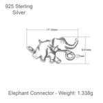 925er Sterlingsilber – Elefanten-Verbindungsanhänger