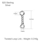 925 Sterling Silber – Twist Connector Charm