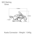 925 Sterling Silber – Koala-Verbindungsanhänger