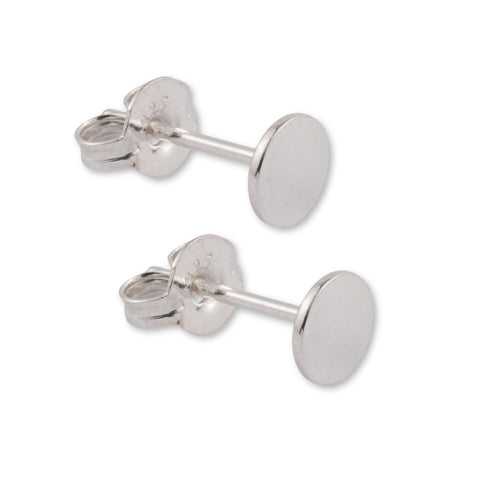 925 Sterling Silver - Disc Stud Earrings