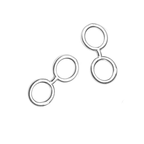 925 Sterling Silber – Zwei-Ring-Verbindungsanhänger