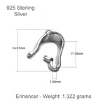 925er Sterlingsilber – flacher Enhancer-Bügel