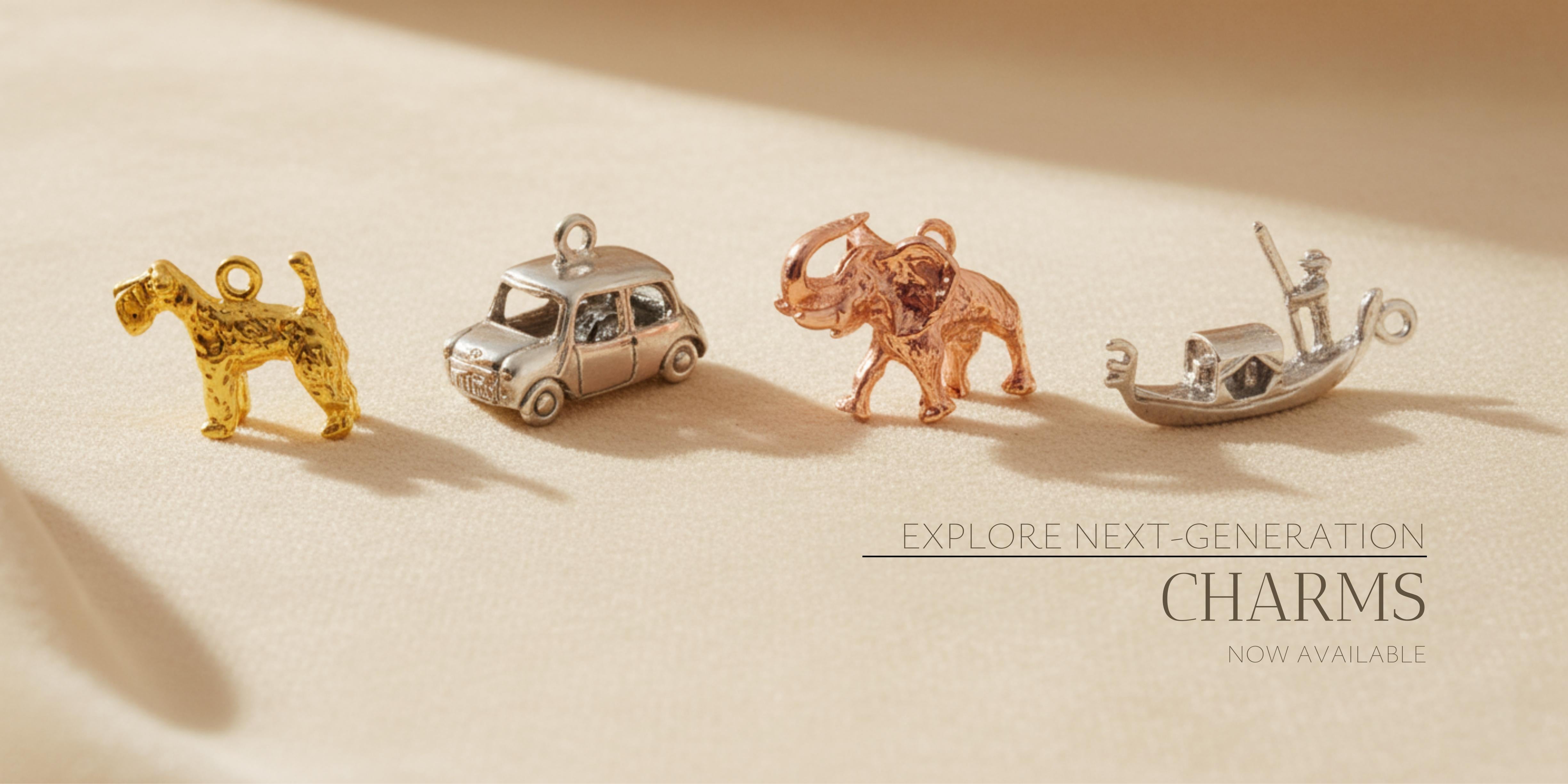 Fine Jewellery Charms in yellow gold, white gold, rose gold and sterling silver