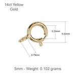 14ct Yellow Gold - Small Spring Ring