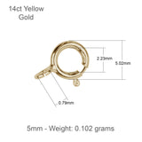 14ct Yellow Gold - Small Spring Ring