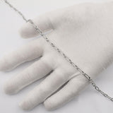 9ct White Gold - Paperclip Figaro - Bracelet Chain