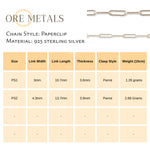 925 Sterling Silber – Büroklammer – Halskette