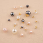 Half Drilled - Round Black Pearls