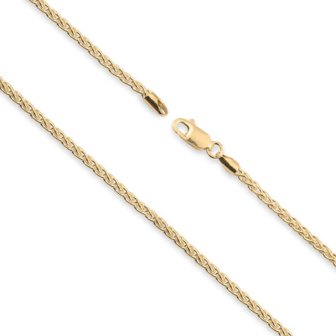 9ct Yellow Gold - Wheat - Necklace Chain