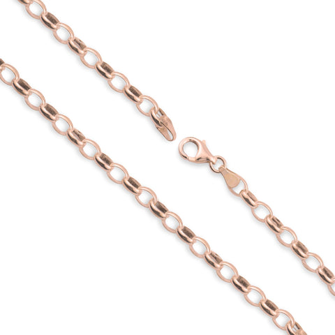 9ct Rose Gold - Oval Belcher - Necklace Chain