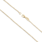 9ct Yellow Gold - Diamond Cut Cable - Necklace Chain