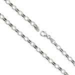 9ct White Gold - Oval Belcher - Bracelet Chain