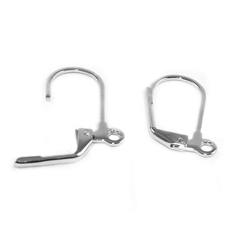 9ct White Gold - Continental Clips with Loop