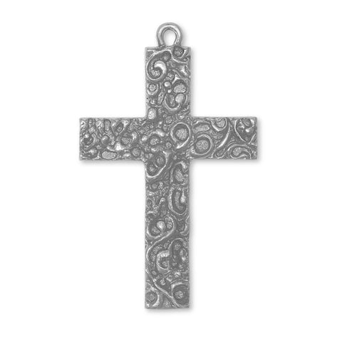 950 Platinum - Scrollwork Crucifix Charm