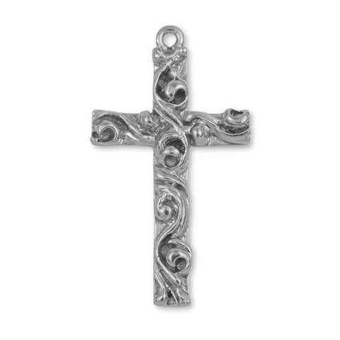 950 Platinum - Swirl Crucifix Charm