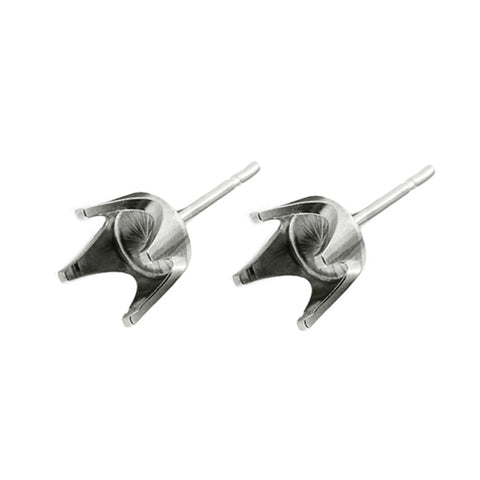 18ct White Gold - Regal Claw - Earring Settings