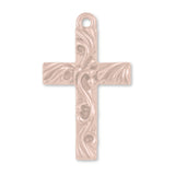 18ct Rose Gold - Rustic Swirl Crucifix Charm