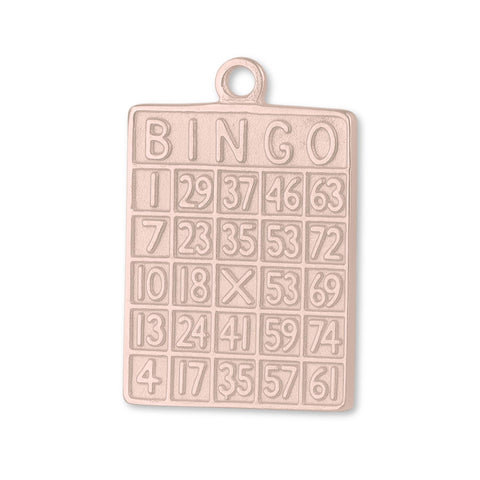 9ct Rose Gold - Bingo Card Charm