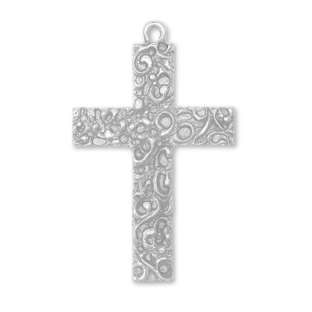 925 Sterling Silver - Scrollwork Crucifix Charm