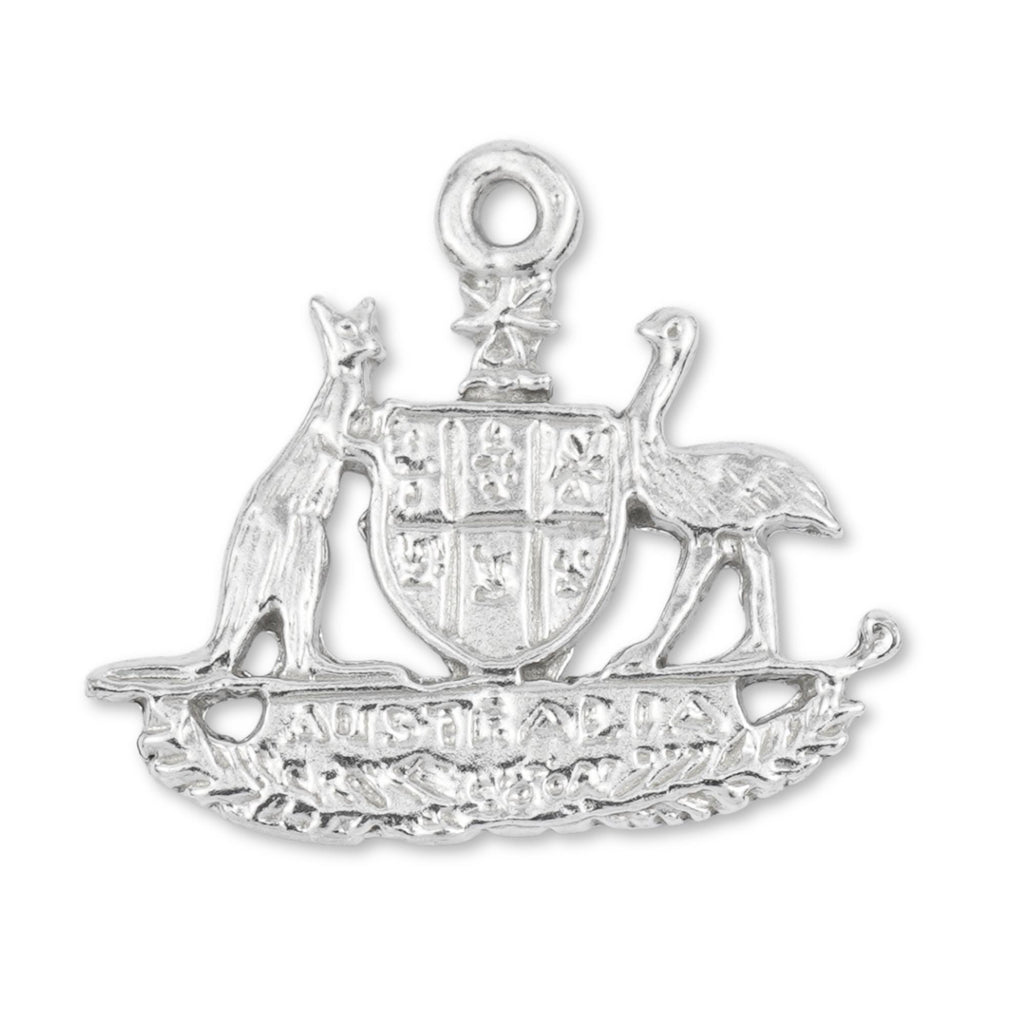 940 Argentium Silver - Australian Coat of Arms Charm