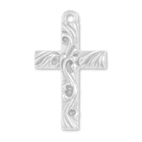 999 Pure Silver - Rustic Swirl Crucifix Charm
