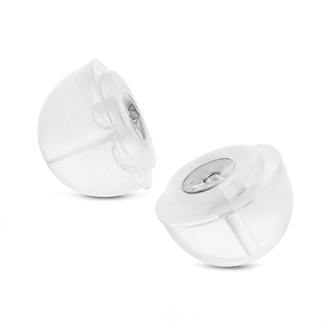 18ct White Gold - Silicone Dome Earring Backs