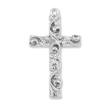 925 Sterling Silver - Swirl Crucifix Charm