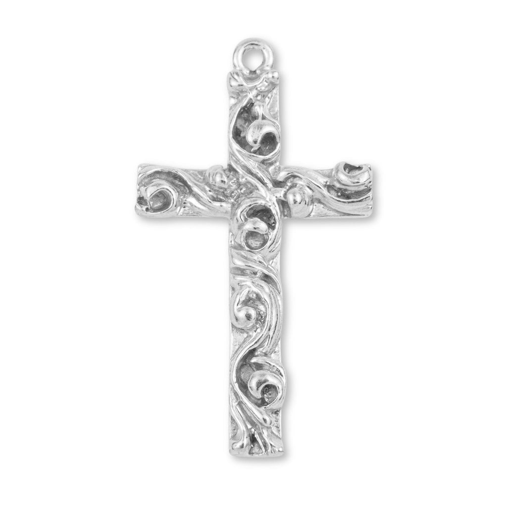 999 Pure Silver - Swirl Crucifix Charm