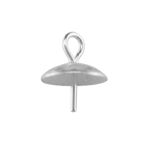 9ct White Gold - Round Pearl Cup Setting