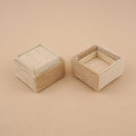 Cream - Square Double Ring Box