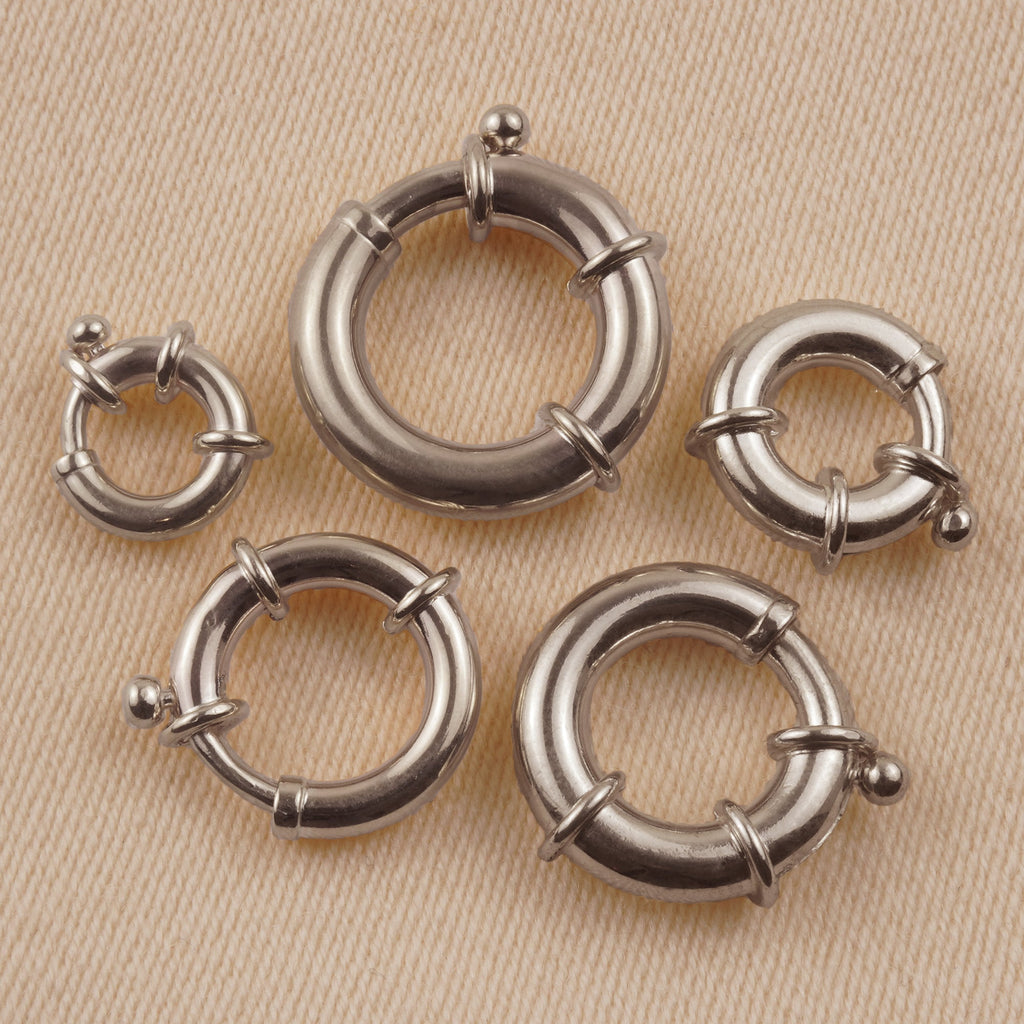 Long Spring Ring 9ct White Gold - Large Spring Ring