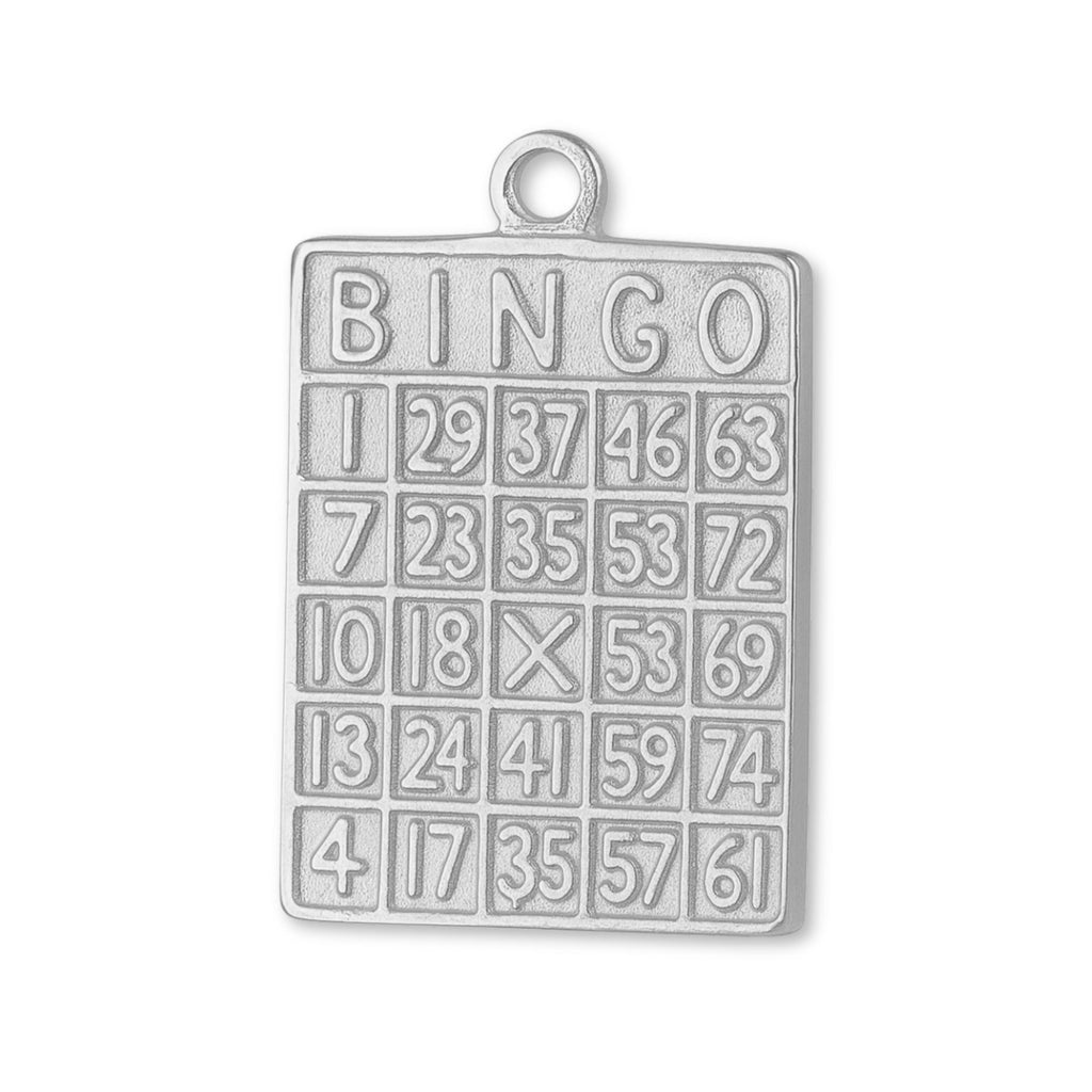 18ct White Gold - Bingo Card Charm