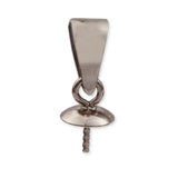 9ct White Gold - Round Pearl Cup Setting w Bail