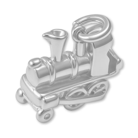 18ct White Gold - Steam Train Charm