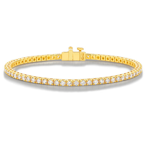 18ct Yellow Gold - 3ct VS+ Diamond - Tennis Bracelet