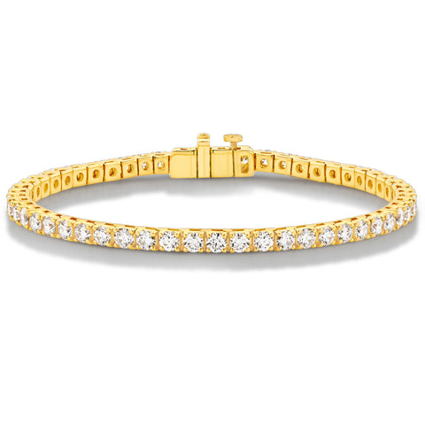 18ct Yellow Gold - 5ct VS+ Diamond - Tennis Bracelet