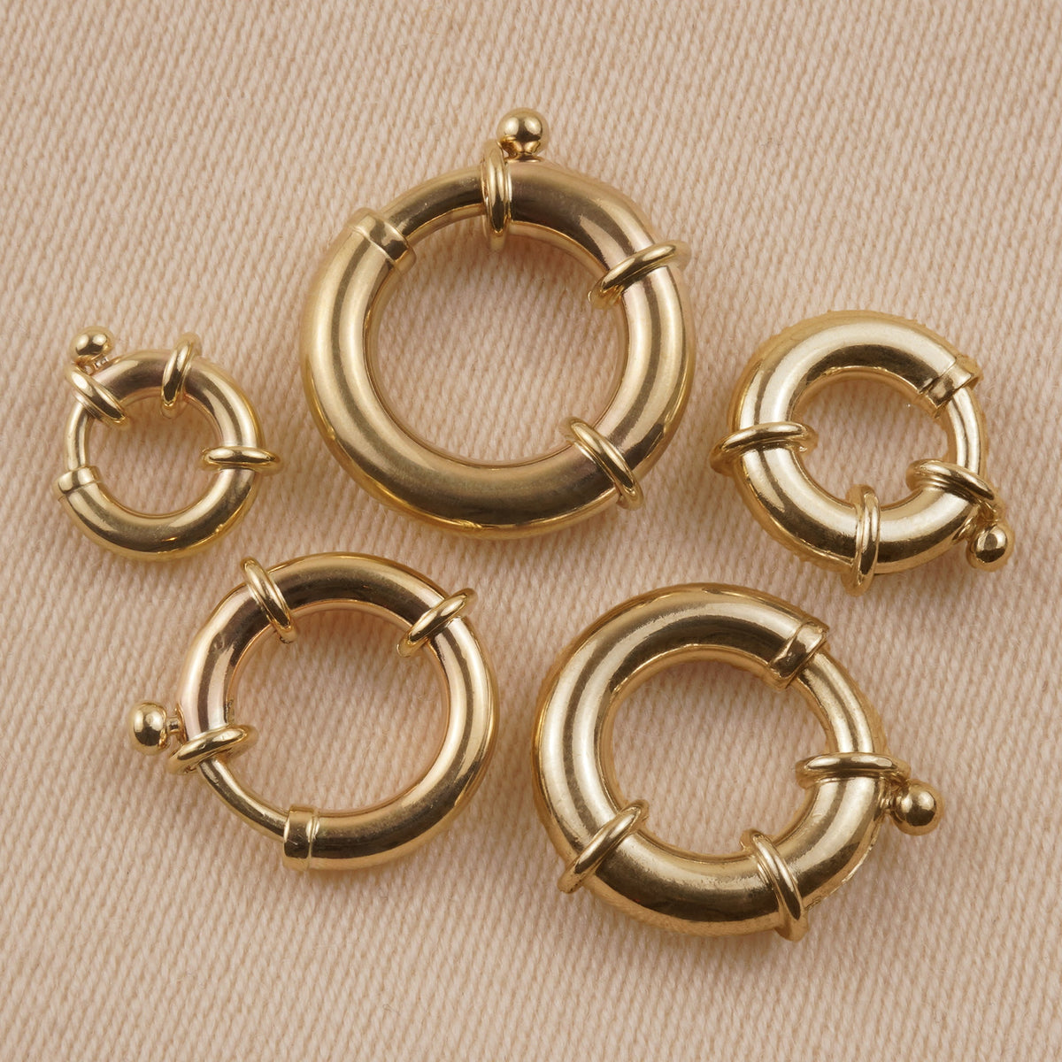 18ct Yellow Gold Large Spring Ring Clasps | Jewellery Supplies – Ore Metals