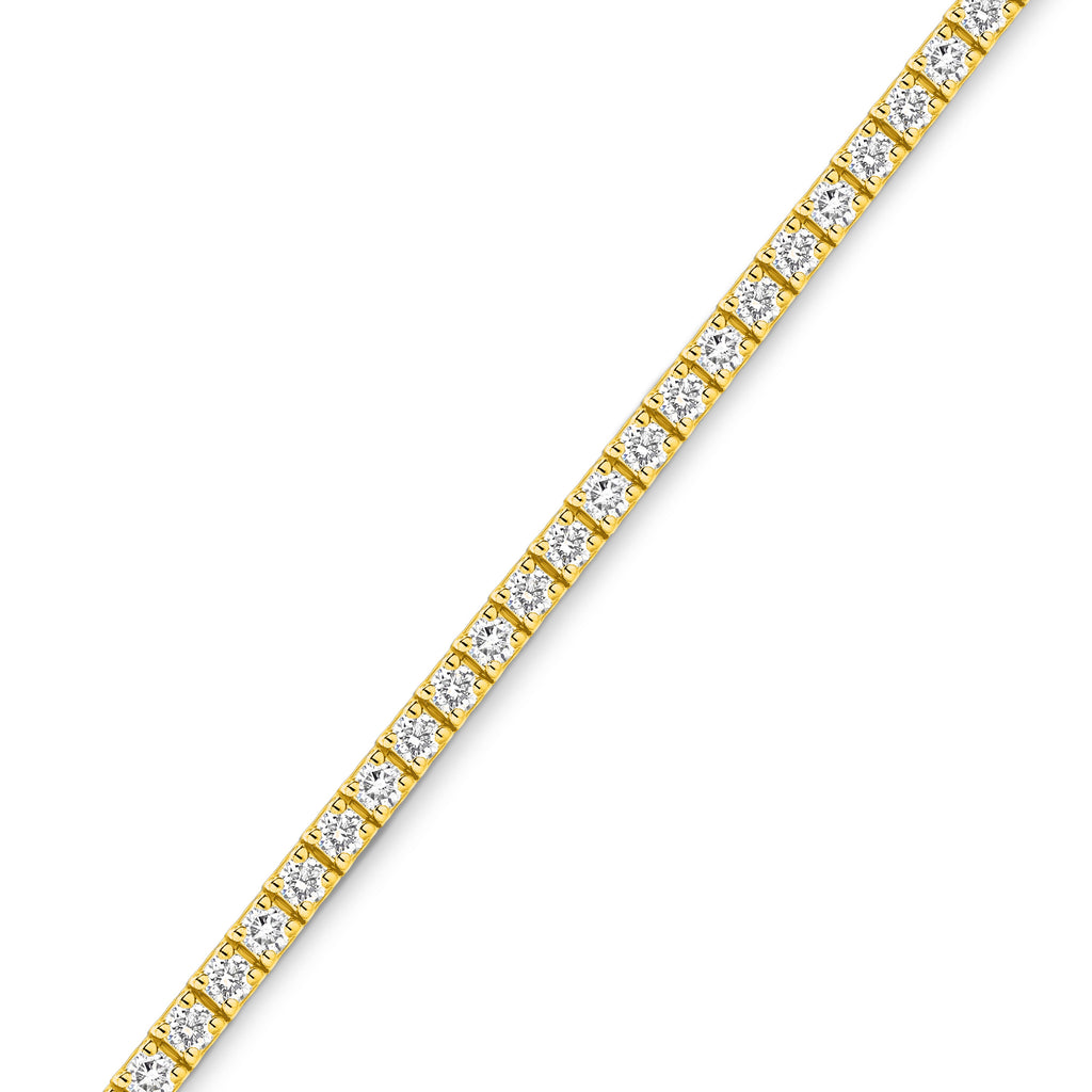18ct Yellow Gold - 3ct VS+ Diamond - Tennis Bracelet