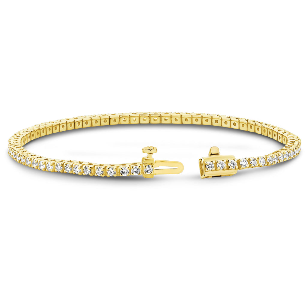 18ct Yellow Gold - 5ct VS+ Diamond - Tennis Bracelet