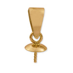 9ct Yellow Gold - Round Pearl Cup Setting w Bail