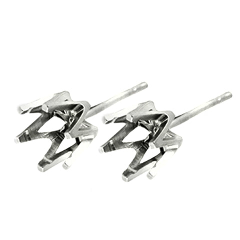 18ct White Gold - 6 Prong Crown - Earring Settings
