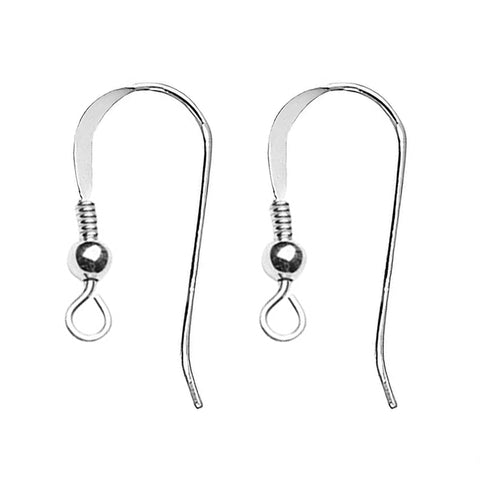 925 Sterling Silver Coil & Bead Ear Hook