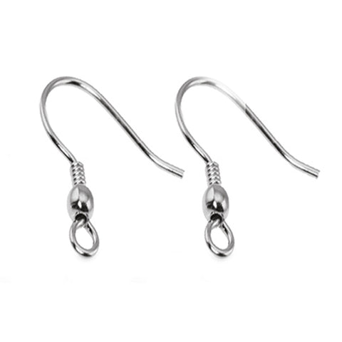 Silver Earring Hooks, S925 Silver Earring Hooks for Jewelry Making, Simple  Earring Hooks With Coil, Ear Wire 