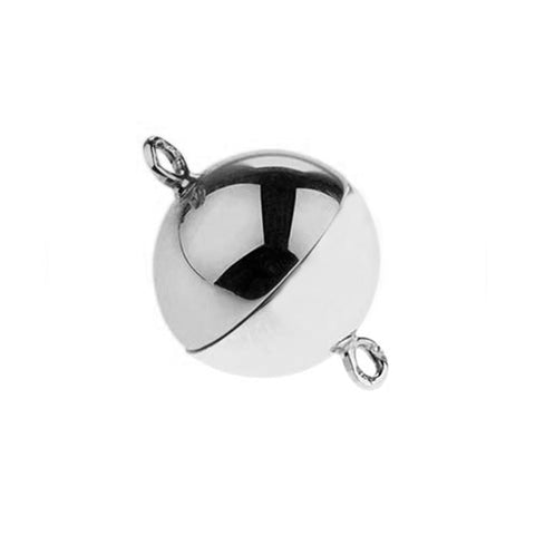 925 Sterling Silver - Half Matte Ball Magnetic Clasp
