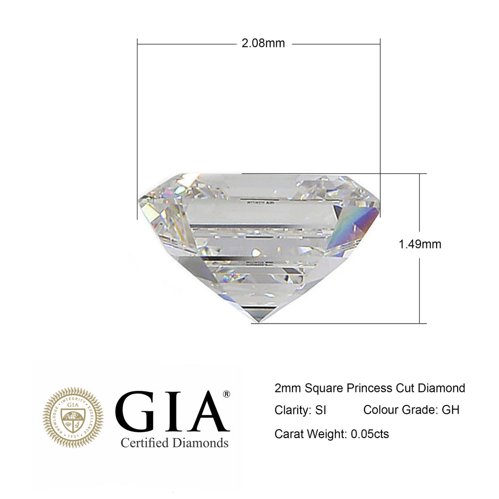 2mm Si Square Princess Cut Diamonds For