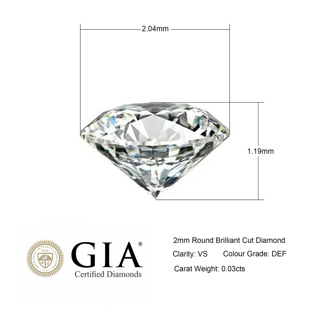 2mm Vs Round Brilliant Cut Diamonds For