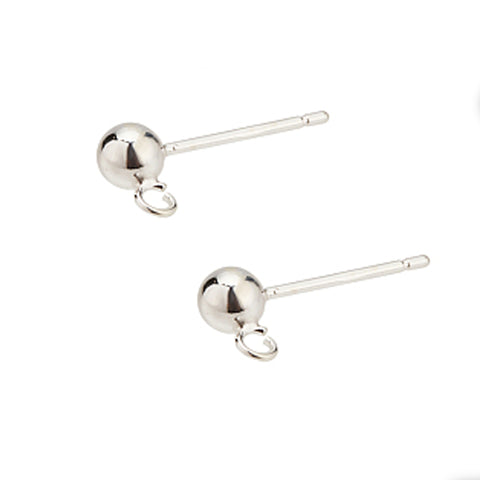 925 Sterling Silver - Ball Stud with Loop