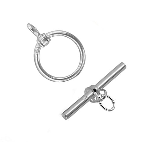 925 Sterling Silver - Round Toggle Clasp